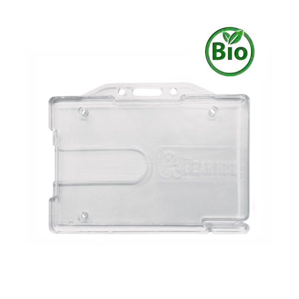 Porte-badge rigide transparent 100% biodégradable, pour cartes ou badges RFID_0