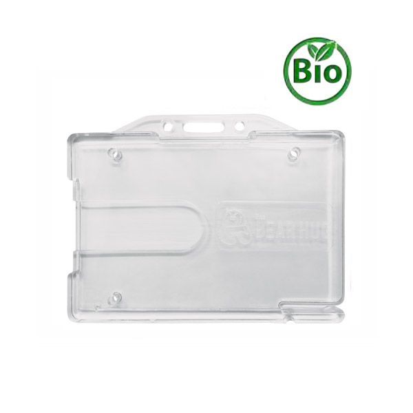 Porte-badge rigide transparent 100% biodégradable - Compatible cartes et badges RFID - Vendu par boîte de 100_0