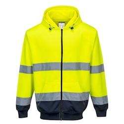 Portwest - Sweat-shirt à capuche à zip bicolore HV Jaune / Bleu Marine Taille S - S jaune 5036108319794_0