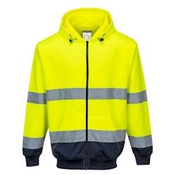 Portwest - Sweat-shirt à capuche à zip bicolore HV Jaune / Bleu Marine Taille S - S jaune 5036108319794_0