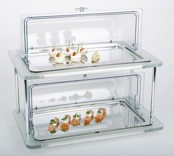 PRÉSENTOIR DE BUFFET APS -DOUBLE DECKER- 61 CM X 38 CM, HAUTEUR 33 CM