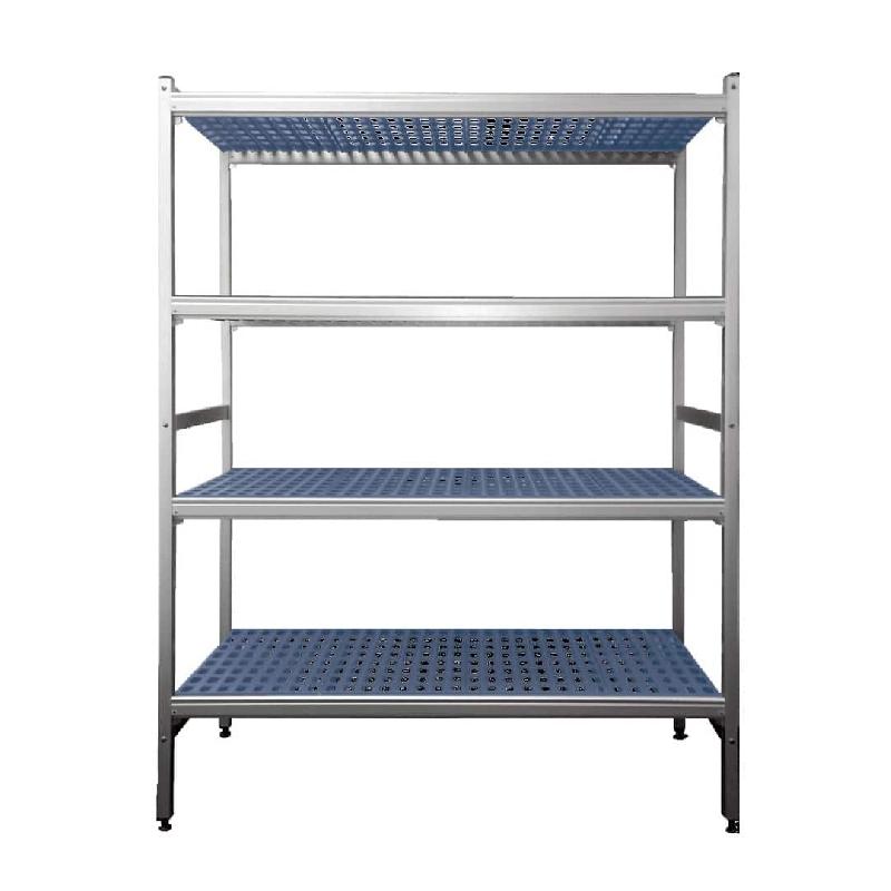 Rayonnage aluminium clayettes polypropylènes 4 niveaux P 465 mm H 1700 mm (Longueur, mm: 5317 - Réf 53164N465C-1)_0