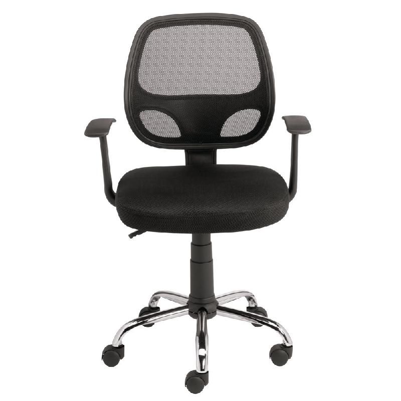 SIÈGE DE BUREAU TAMI MAILLE FILET HAUTEUR AJUSTABLE AVEC ACCOUDOIRS À ROULETTES HAUTEUR DOSSIER 46 CM NOIR