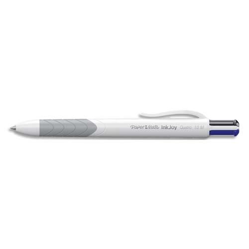 STYLO BILLE RÉTRACTABLE 4 COULEURS INKJOY QUATRO STANDARD : NOIR,BLEU,ROUGE,VERT - LOT DE 7