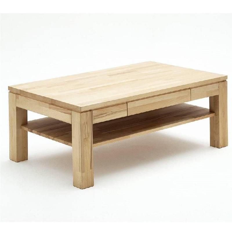 Table basse Juvisy - 115 x 70 cm en hêtre massif ciré et huilé - 1 tiroir et tablette inférieure_0
