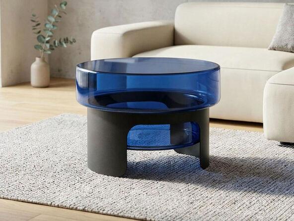 Table basse ronde Malcolm Duo en verre vert Ø 55 cm ? Akante_0