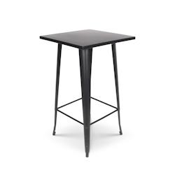 Table Haute carrée 60x60cm - Mange Debout en métal Noir Mat - Style Industriel x1 Kosmi - noir métal 3760301692331_0