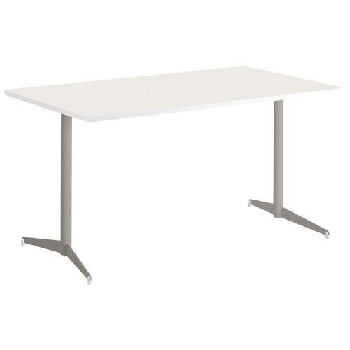 TABLE TAMARIS 120 X 80 PL.BLANC/BLANC PIET.SABLE/BLANC - CLEN