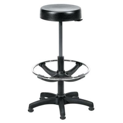 Tabouret haut Budget polyuréthane noir à patins réglable de 55-80 cm_0