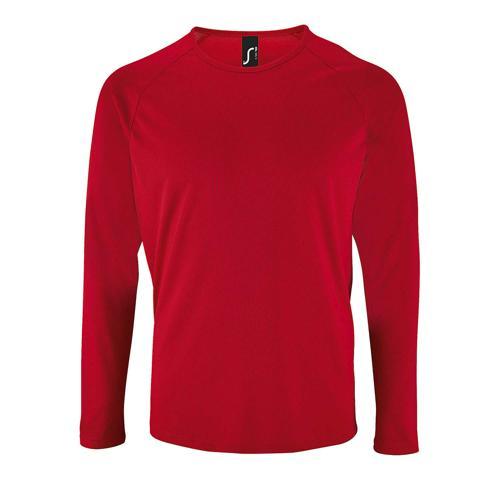 TEE-SHIRT PERSONNALISABLE MANCHE LONGUE DESPORT HOMME EN POLYESTER ROUGE
