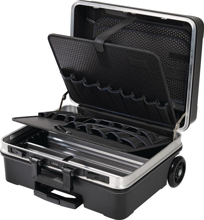 Valise rigide PROMAT - intérieur L480xP200xH375 mm - plastique ABS - 36L - à roulettes et poignée télescopique_0