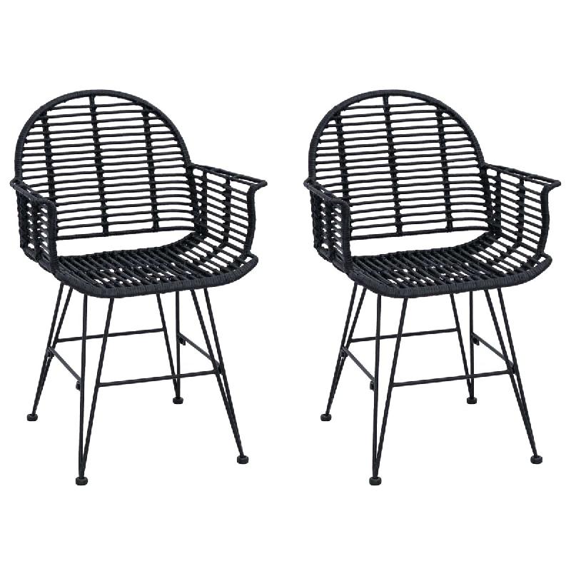 VidaXL Chaise de salle à manger 2 pcs Noir 44 x 44 x 74 cm Modèle Sermoniax - 42011559_0
