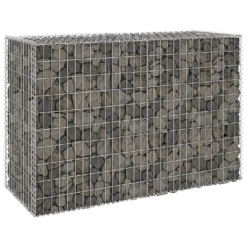 Vidaxl mur en gabion avec couvercles acier galvanisé 150x60x100 cm 147814_0