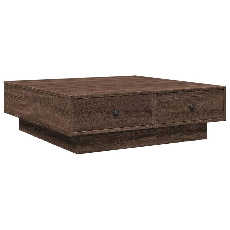 VidaXL Table basse Chêne marron 90x90x28 cm Bois d'ingénierie Modèle Nova Bois - 848093_0