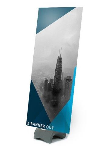 X Banner extérieur - Base à eau - Référence PE-X-OUT - 80x180 cm - Léger et transportable_0