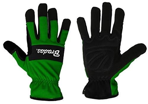 Gants de travail - Gants de montage - Gants de mécanicien - Taille 11 - 100% cuir synthétique - Noir/Vert_0