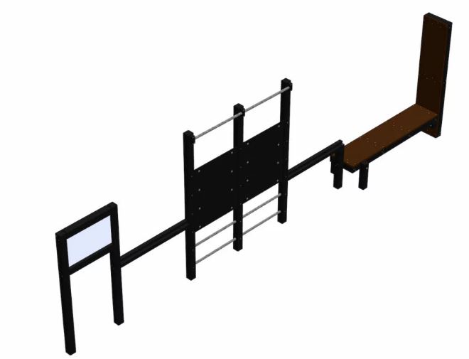 Agrès combiné étirements (espalier simple) - Fabricant français Espace Renard - Réf : 2005PR_0