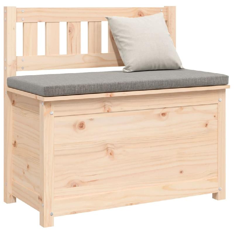 Banc banquette en bois de pin massif - 80 x 41 x 77 cm - Avec dossier et espace de rangement_0