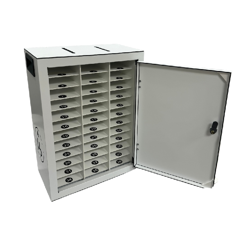 Casier de rangement verrouillable pour 36 téléphones portables - blanc - Bravour® BTOK36 - robuste et durable_0