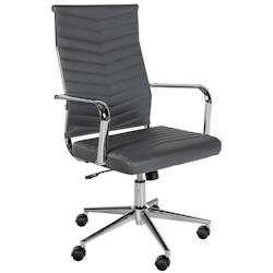 CLP Chaise de bureau Canby similicuir Gris - gris polyester 325090_0