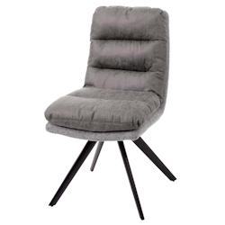 Décoshop26 - Chaise de salle à manger fauteuil lounge confortable rotative en tissu gris clair 04_0002247 - gris 3000262532698_0