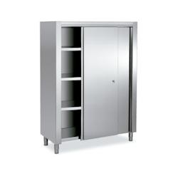 Distform Armoire haute inox P 600 x H 1900 2 portes coulissantes longueur 1400 mm - Q0240002_0