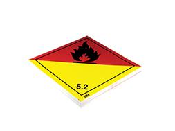 Étiquette de danger classe 5.2 pour conteneur maritime - peroxydes organiques - 25x25 cm - vinyle avec colle renforcée - 46251_0