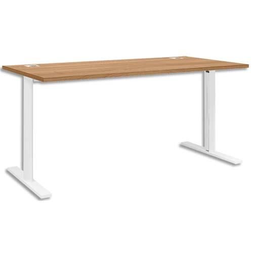 Gautier office bureau pied i fixe yes merisier dimensions l160 x