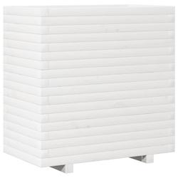 Helloshop26 - Jardinière bac lit surélevé plantes fleurs terrasse jardin 70 x 40 x 72 cm bois de pin massif blanc 02_0037799 - 3000217629824_0