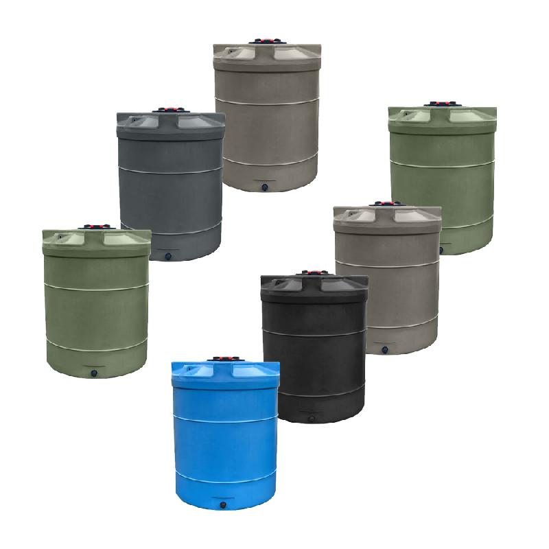 Lot de 7 cuves de stockage d'eau de pluie 2000L verticales - Plast'Up - Polyéthylène anti-UV et opaque_0