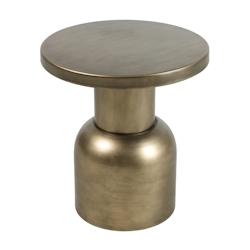 Oviala Business Table basse bout de canapé 40 cm or - jaune Bois massif 112355_0