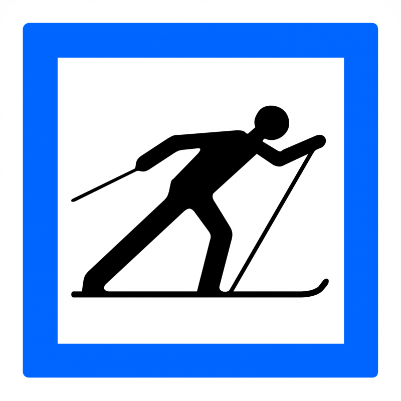 Panneau service point de départ d'un circuit de ski de fond CE6B_0