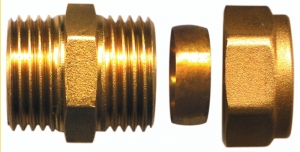 Raccord bicône mâle laiton pour tube cuivre - Certification KIWA et GASTEC - réf : RBM_0