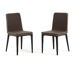 RATTATAN Lot de 2 chaises d’intérieur en similicuir, pieds en polypropylène, design élégant, pour cuisine, salle à manger, bar et restaurant -M_0