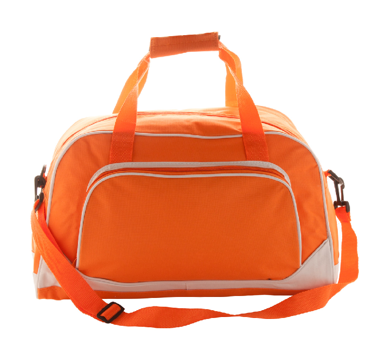 Sac de sport - avec pochette avant zippée et bandoulière ajustable - 600D polyester - couleur orange - 330 gr_0
