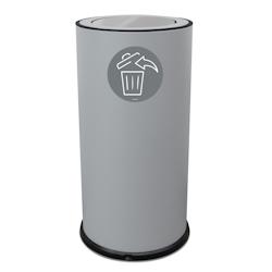 Stil Casa poubelle de tri sélectif avec couvercle basculant, Ø 35 x h. 72 cm, acier peint, pictogramme magnétique, 70 litres, gris. - 874 G_0