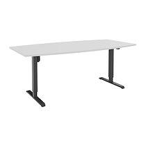 Table de réunion assis-debout blanche pieds carbone - NIVO_0