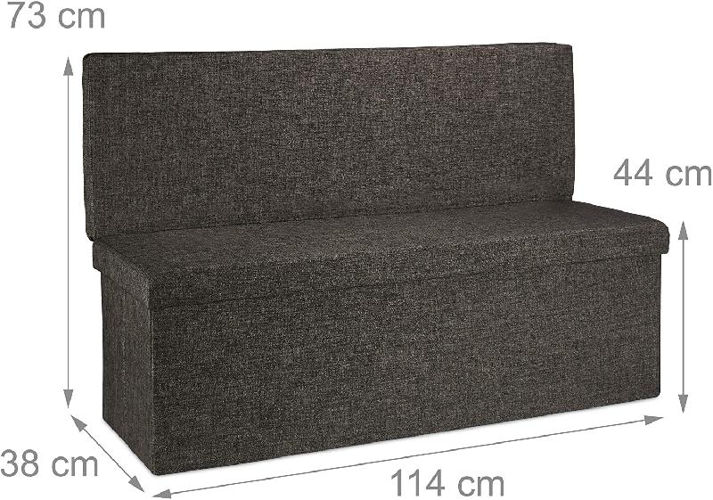 TABOURET POUF BANQUETTE DE RANGEMENT PLIANT EN LIN 114 CM MARRON 13_0002783_0