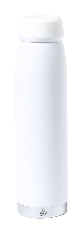 Thermos isotherme double paroi en inox recyclé - 380 ml - Couleur blanc_0