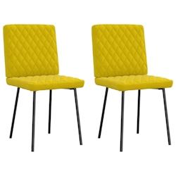 VidaXL Chaises à Manger Lot De 2 Jaune Velours - jaune 4101110_0