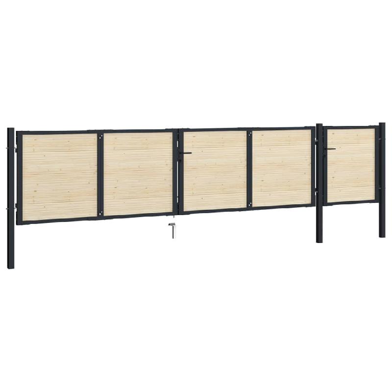 Vidaxl lattes de clôture 65 pcs bois massif d'épicéa 146553_0