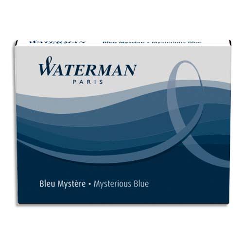 Waterman etui de 8 cartouches longues encre bleue mystère_0