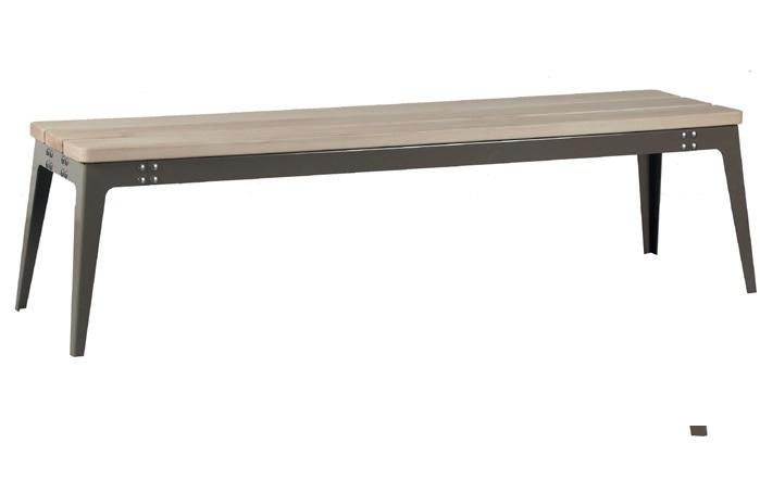Banquette publique en tôle acier et bois - KAMELEON - 1800 x 400 mm - Hauteur d'assise 440 mm_0