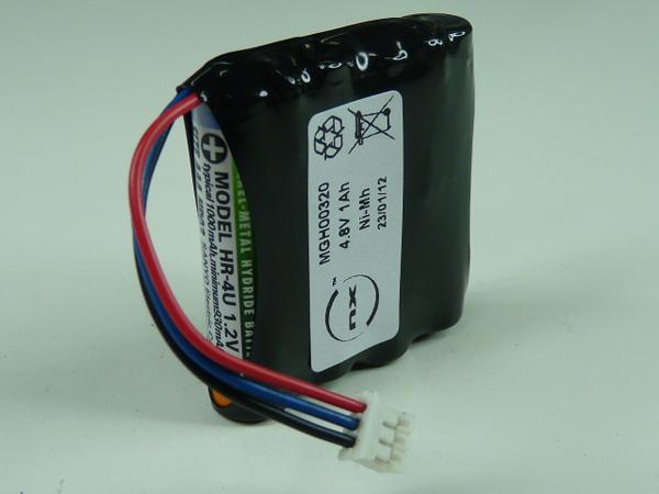 Batterie industrielle NiMH 4x AAA 3S1P ST1 4.8V 1000mAh - Compatible télécommande universelle - Marque Philips & NX_0