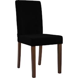 CLP Chaise de salle à manger Ina velours côtelé Noir /Antique foncé - noir textile 326070_0