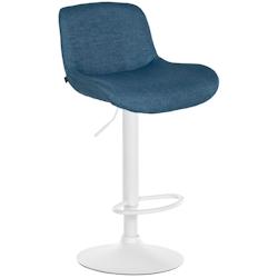 CLP Tabouret de bar Solon blanc Bleu/Tissu - bleu textile 326114_0