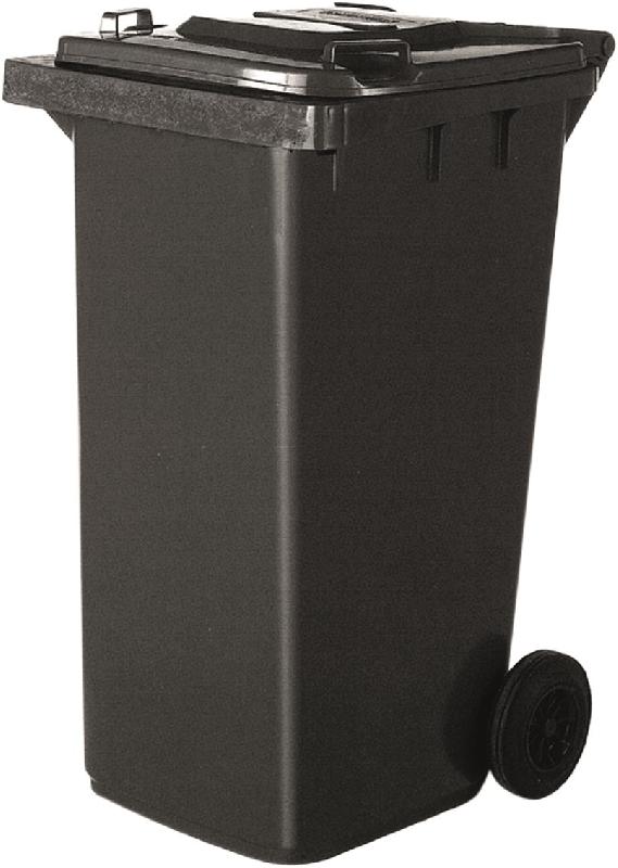 EDA - Poubelle conteneur gris 120L à roulettes - roues Ø20cm - dimensions 480x545x948mm - poids 7kg_0
