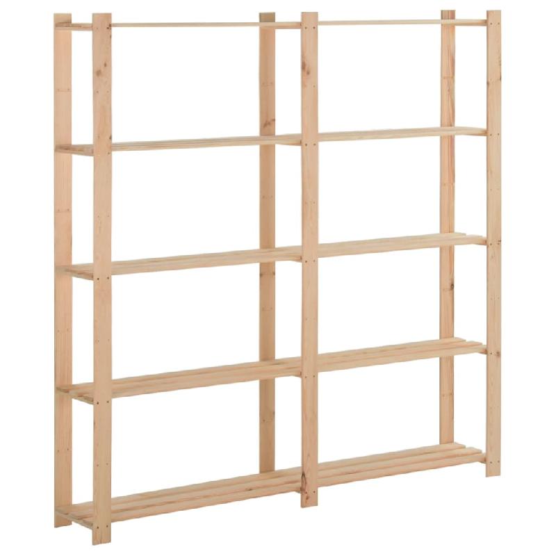 ÉTAGÈRE DE STOCKAGE 5 NIVEAUX 170 X 28,5 X 170 CM BOIS DE PIN MASSIF 02_0000659_0