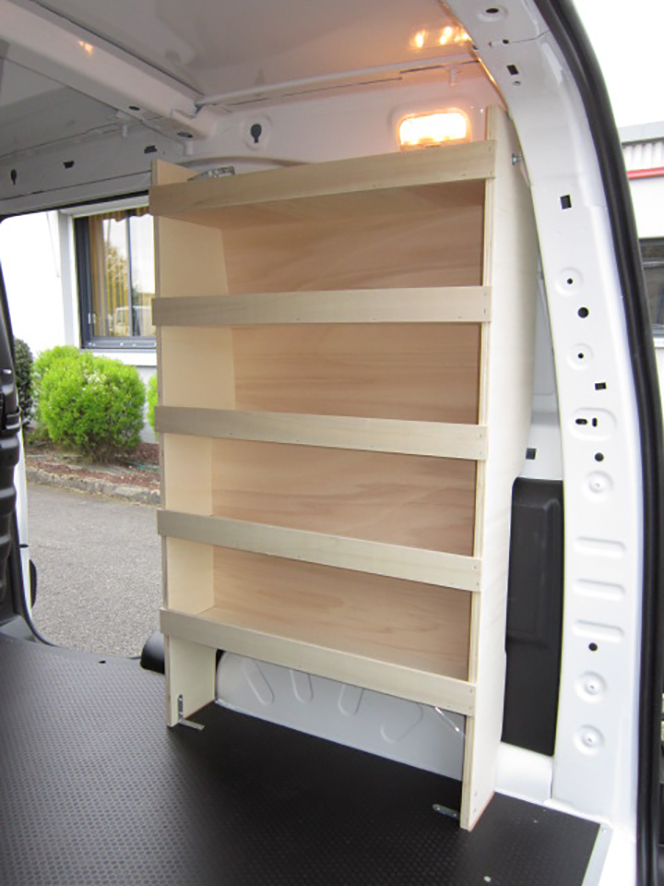 Meuble de rangement droit en contreplaqué peuplier naturel - Renault KANGOO VAN L2 - robuste et pratique_0