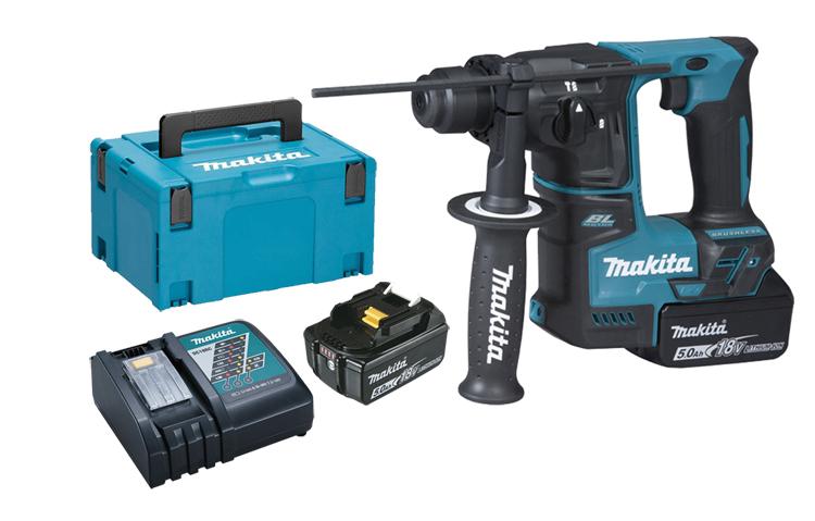 Perforateur sds plus sans-fil 18 v + 2 batteries 5ah + chargeur + coffret makpac - MAKITA - dhr171rtj - 749193_0